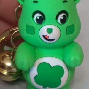 Green Bear Keychain with Bell